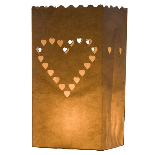 10 portavelas para bodas de papel, diseño corazones, de Kurtzy