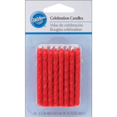 24 velas de cumpleaños con llama de color roja