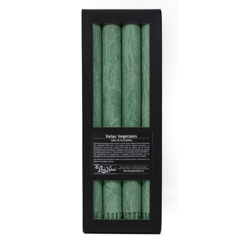 4 velas verdes naturales para candelabro