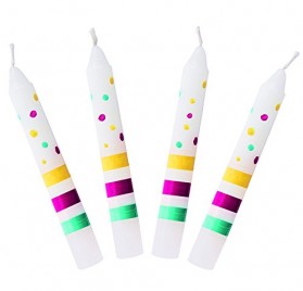 10 velas de cumpleaños con rayas y lunares de Goki
