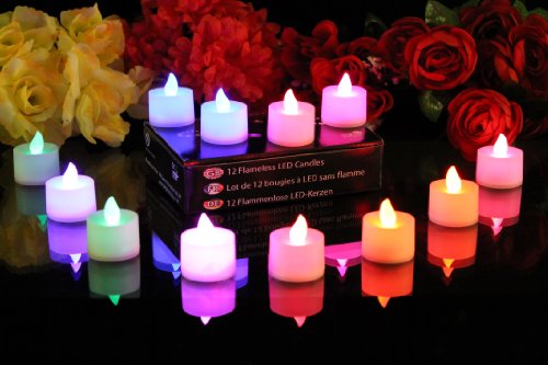 12 Velas LED a Batería con LED de color cambiante marca PK Green