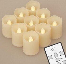 Pack de 9 velas LED de té Koopower con control remoto
