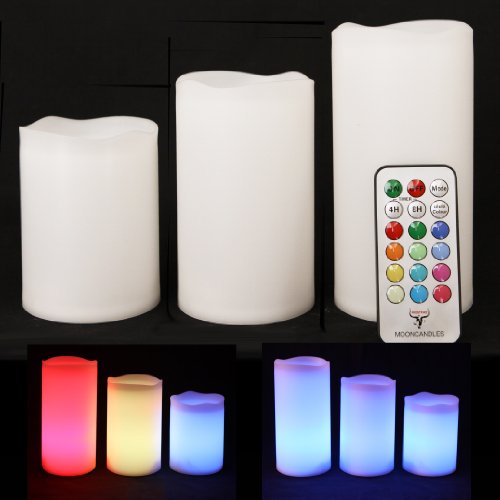 Pack de 3 velas impermeables con color variable y mando