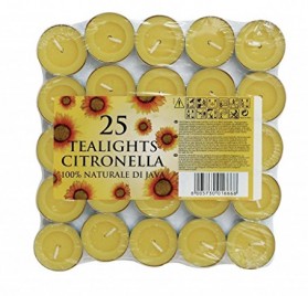 Pack de 25 velas de té aromáticas con efecto repelente
