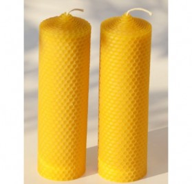 2 velas de cera de abeja de 18 cm tipo panal de miel